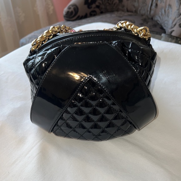 Italian black leather bag with crystal - Picture 2 of 3